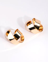 Gold Thick Knot Earrings - link has visual effect only