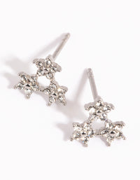 Surgical Steel Flower Cluster Stud Earrings - link has visual effect only