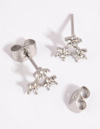 Surgical Steel Flower Cluster Stud Earrings - link has visual effect only