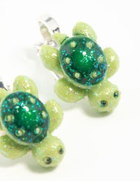 Silver Turtle Clip On Earrings - link has visual effect only