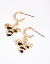 Gold Bee Huggie Earrings - link has visual effect only