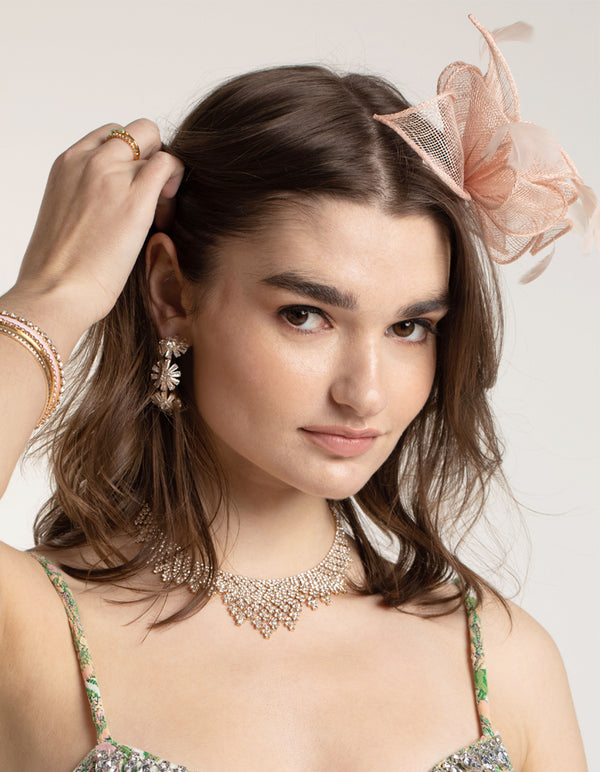 Blush Feather Straw Clip