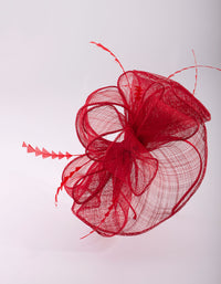 Triangular Red Feather Fascinator - link has visual effect only