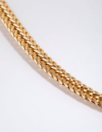 Gold Plated Textured Flat Chain Necklace - link has visual effect only