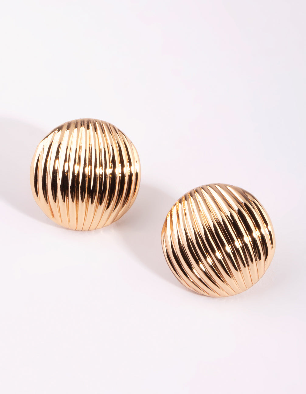 Round Gold Stud Earrings