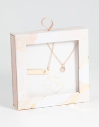 Gold Heart Necklace Set - link has visual effect only