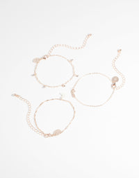 Rose Gold Butterfly Bracelet Set - link has visual effect only