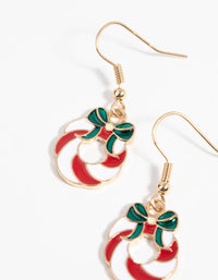 Festive Wreath Drop Earrings - link has visual effect only