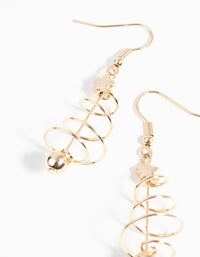 Festive Spiral Tree Earrings - link has visual effect only