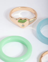 Pastel Heart & Infinity Acrylic Ring Pack - link has visual effect only