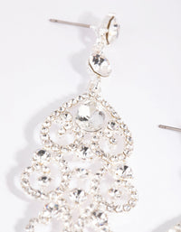 Silver Statement Diamante & Pearl Drop Earrings - link has visual effect only