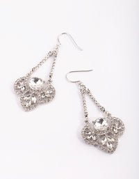 Rhodium Vintage Stone Drop Earrings - link has visual effect only
