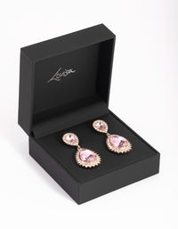 Rose Gold Teardrop Diamante Drop Earrings - link has visual effect only