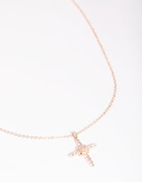 Rose Gold Cross & Diamante Necklace - link has visual effect only