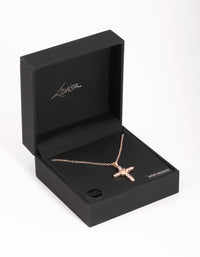 Rose Gold Cross & Diamante Necklace - link has visual effect only