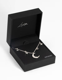 Silver Star & Moon Diamante Necklace - link has visual effect only