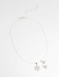 Silver Diamante Snowflake Necklace & Earring Set - link has visual effect only
