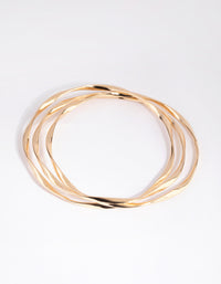 Gold Thin Wavy Bangle Pack - link has visual effect only