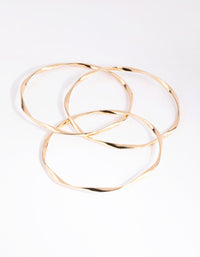 Gold Thin Wavy Bangle Pack - link has visual effect only