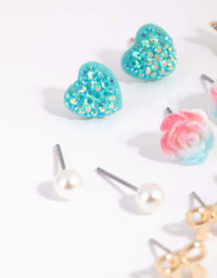 Kids Bow & Crown Stud Earring 6-Pack - link has visual effect only