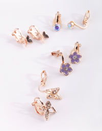 Kids Diamante & Butterfly Clip-On Earrings - link has visual effect only