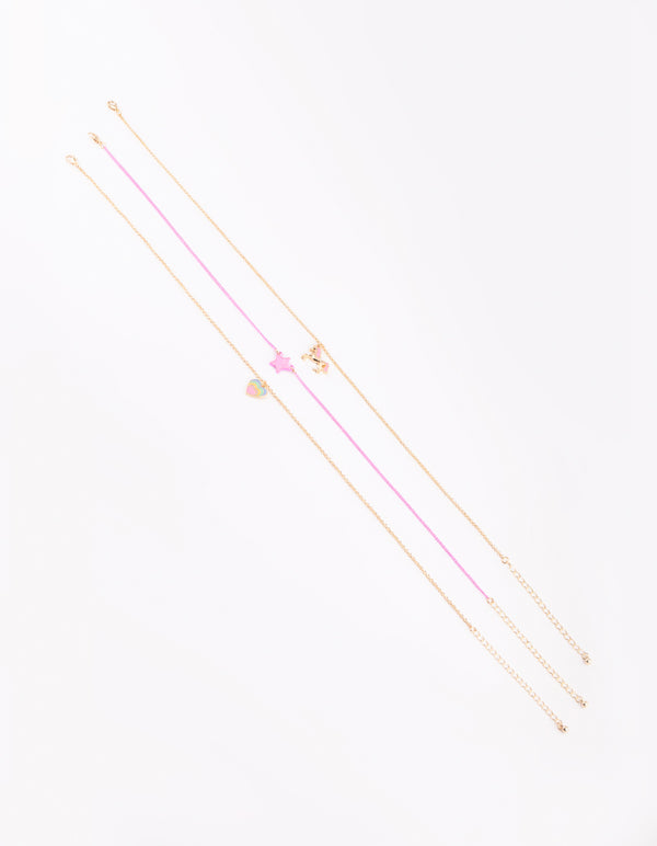 Kids Unicorn & Rainbow Necklace Pack