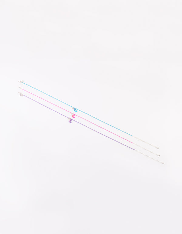 Kids Glitter Moon Best Friend Necklace Set