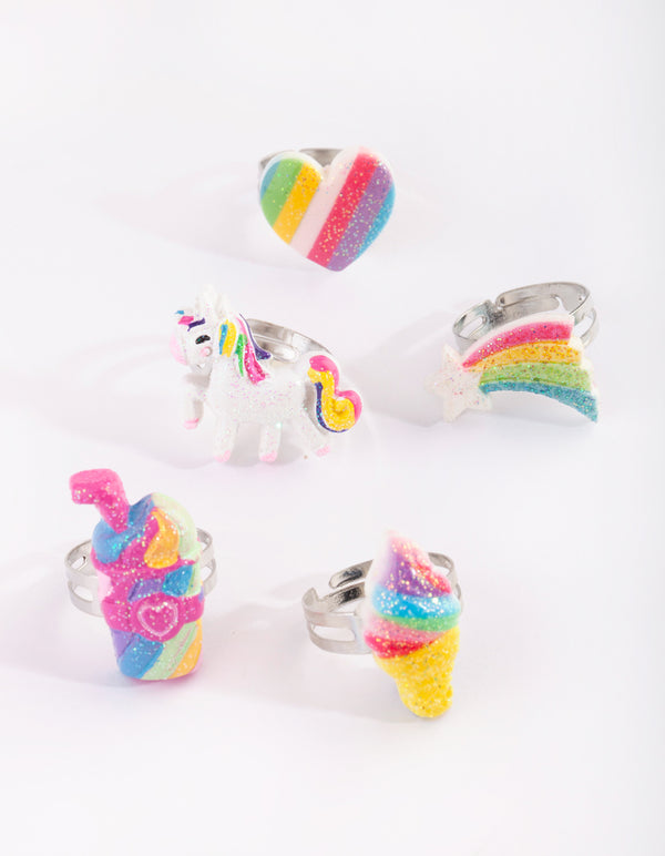 Kids Rainbow Ring 5-Pack