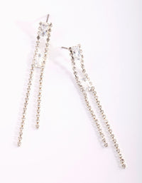 Silver Diamante Drop Earrings - link has visual effect only
