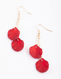 Red Petal Drop Earrings - link has visual effect only