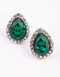 Green Teardrop Stud Earrings - link has visual effect only