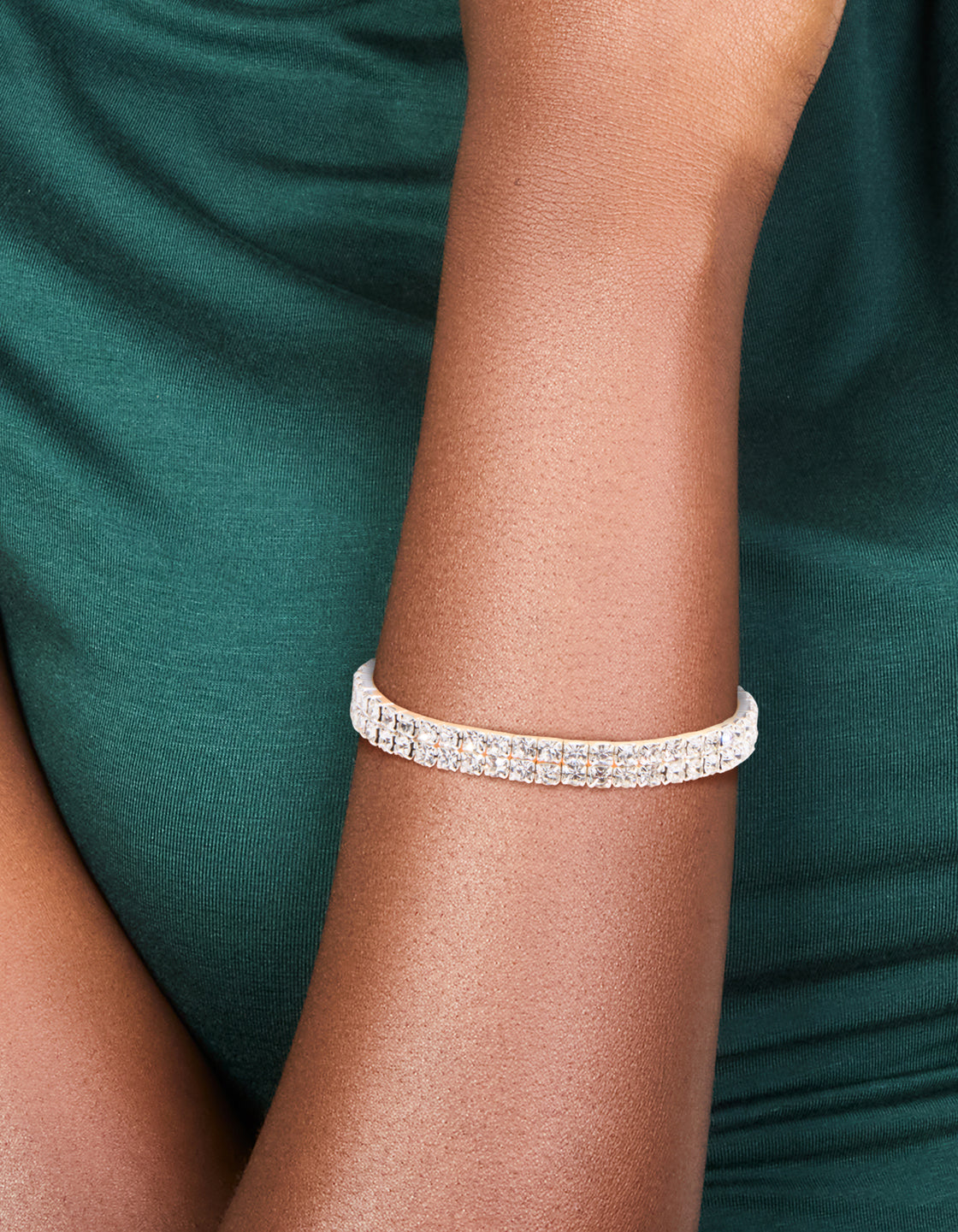 Silver Diamante Stretch Bracelet