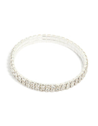 Silver Diamante Stretch Bracelet - link has visual effect only