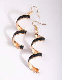 Black Glitter Drop Earrings - link has visual effect only