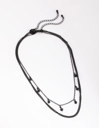 Matte Black Star & Diamante Layered Necklace - link has visual effect only