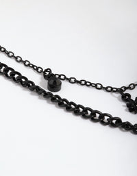 Matte Black Star & Diamante Layered Necklace - link has visual effect only