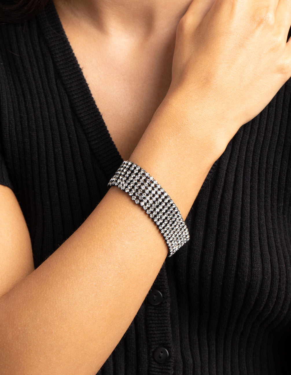 Matte Black Diamante Bracelet