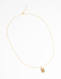 Gold Plated Sterling Silver Rectangular Tag Necklace - link has visual effect only