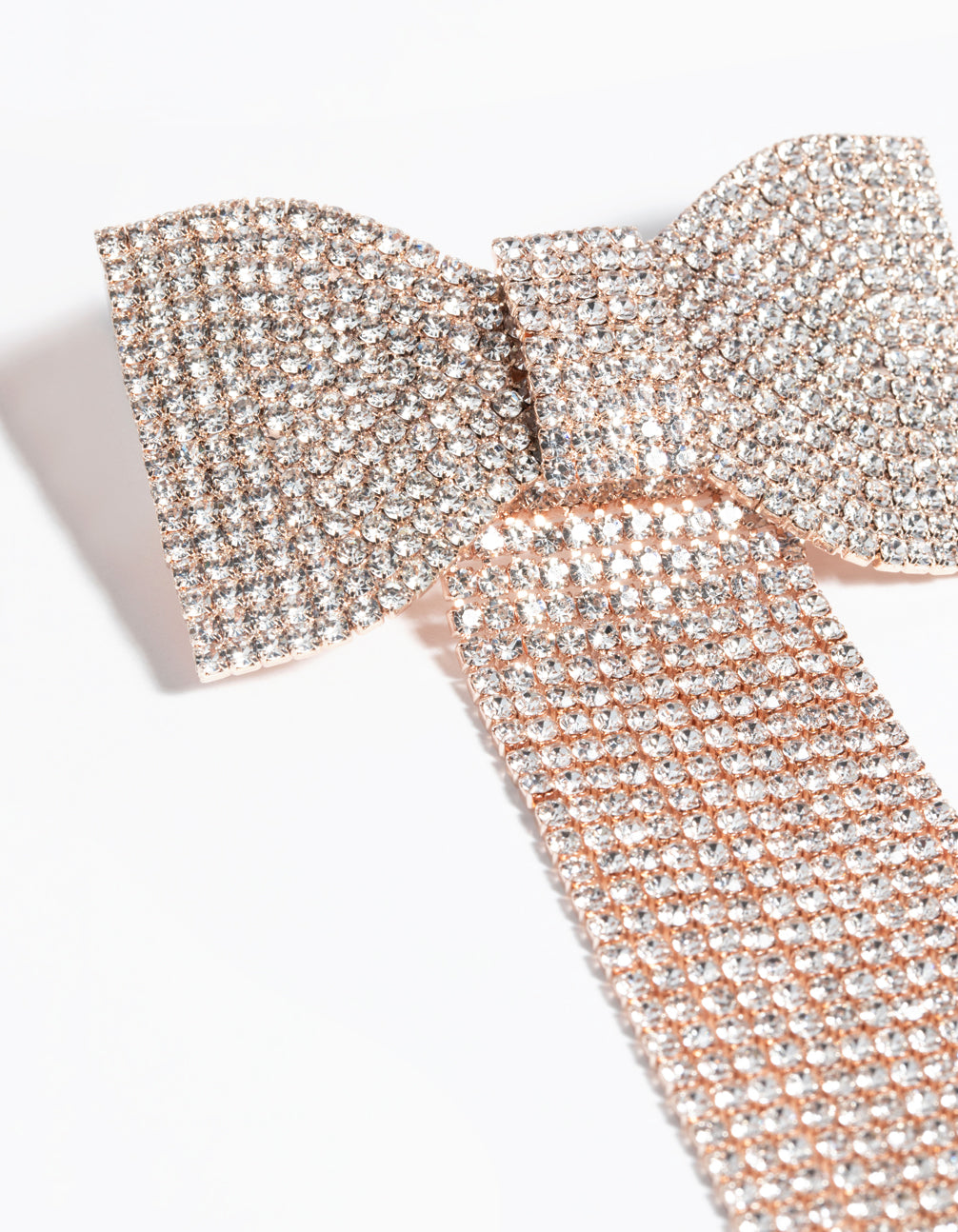 Rose Gold Crystal Bow Clip