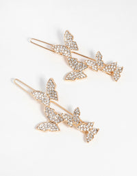 Gold Butterfly Diamante Clip - link has visual effect only