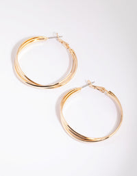 Gold Triple Twist Hoop Earrings - link has visual effect only