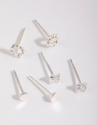 Sterling Silver Knot Stud Earring Pack - link has visual effect only