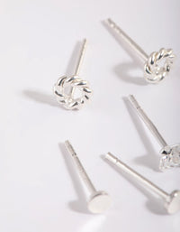 Sterling Silver Knot Stud Earring Pack - link has visual effect only