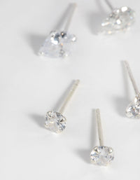 Sterling Silver & Cubic Zirconia Stud Earring Pack - link has visual effect only