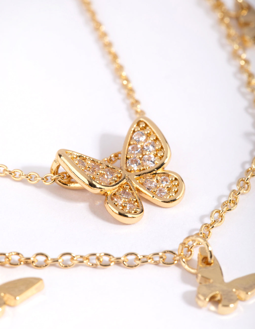 Gold Plated Butterfly Necklace Set