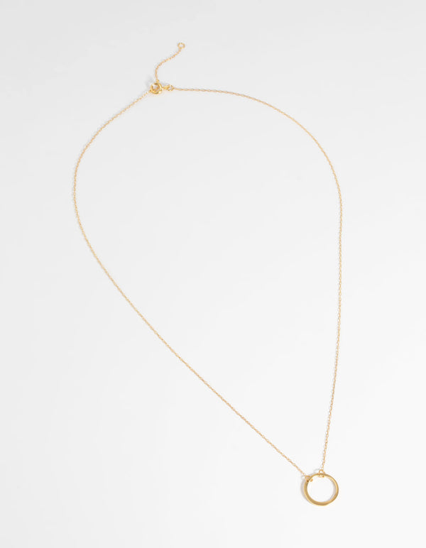 Gold Plated Sterling Silver Open Circle Necklace