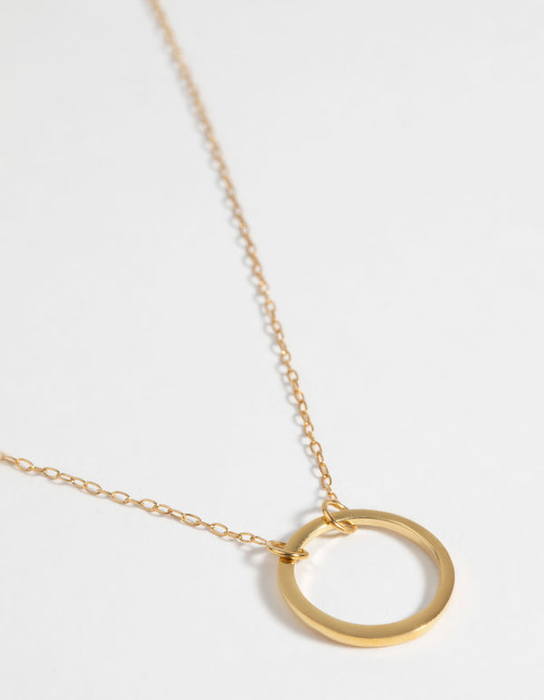 Gold Plated Sterling Silver Open Circle Necklace