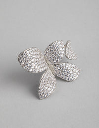 Silver Cubic Zirconia Butterfly Ring - link has visual effect only