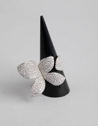 Silver Cubic Zirconia Butterfly Ring - link has visual effect only