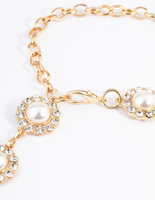 Gold Pearl & Diamante Belt